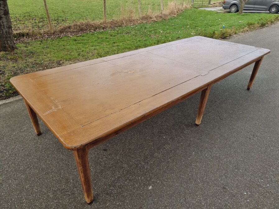 Antique table from a French chateau oak 150 x 370 cm
