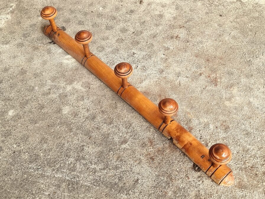 Vintage faux bamboo wall coat rack 1950