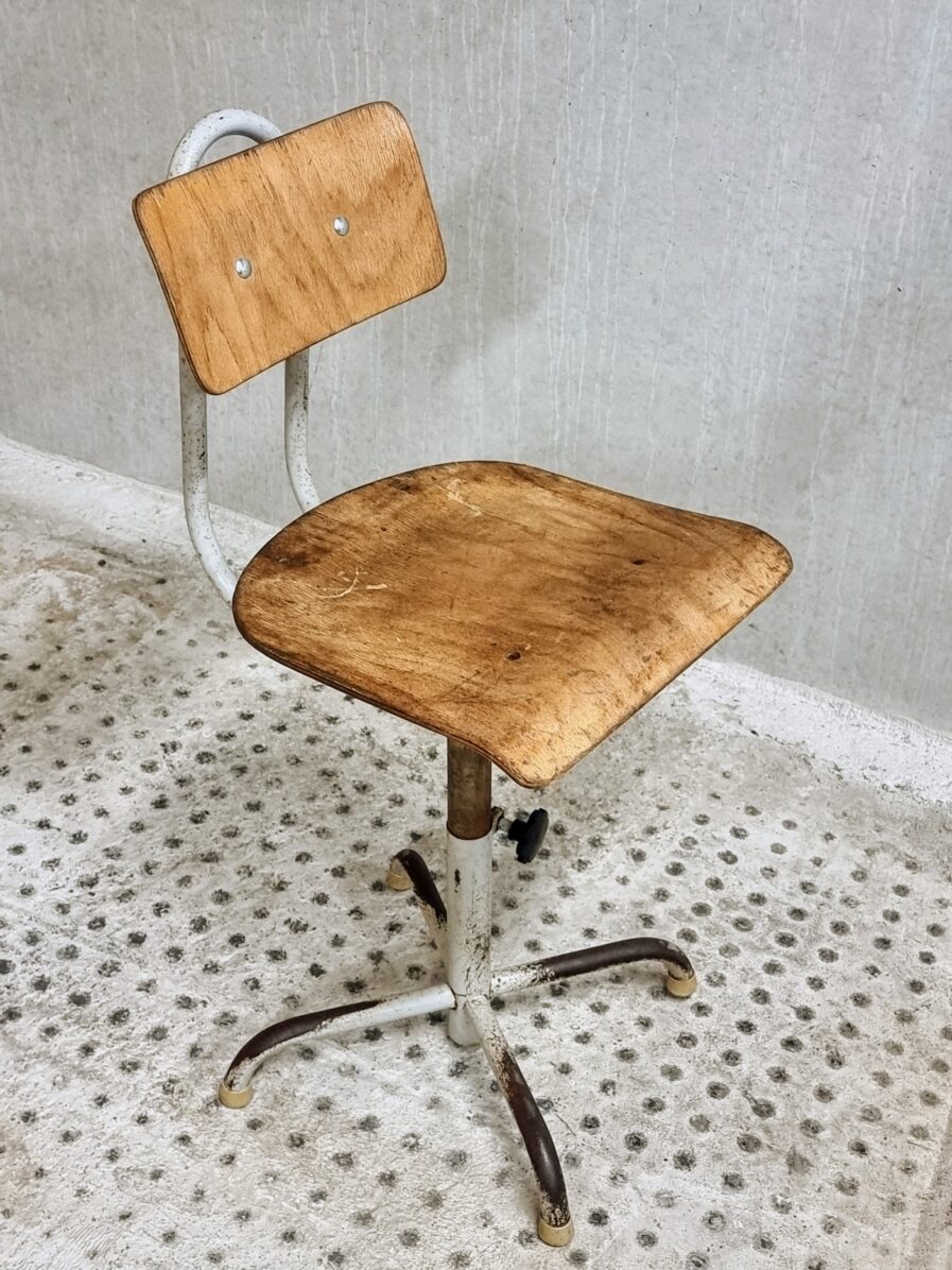Vintage studio stool industrial workshop stool drawing stool