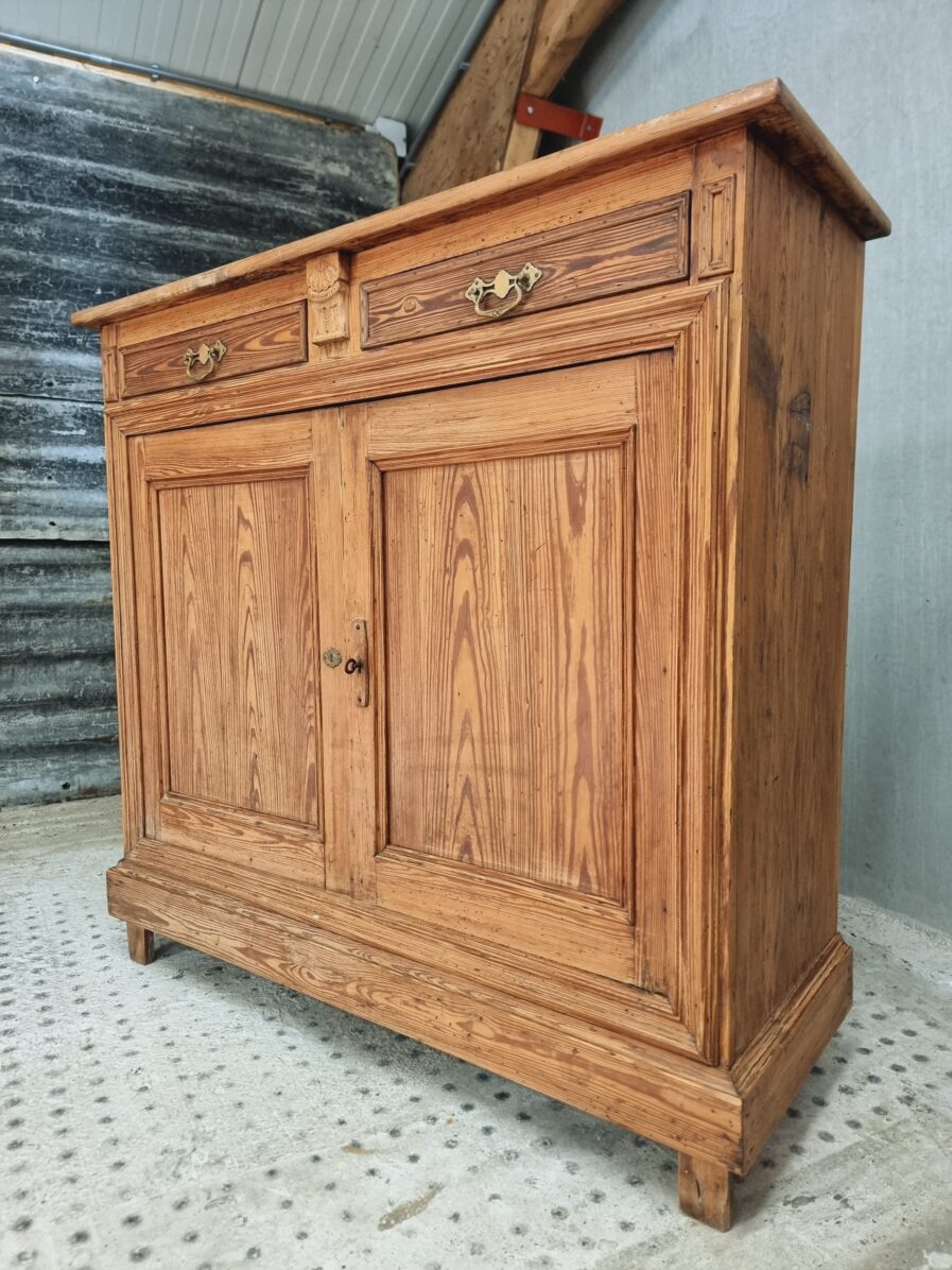 Antique sideboard buffet cabinet pine wood (1)